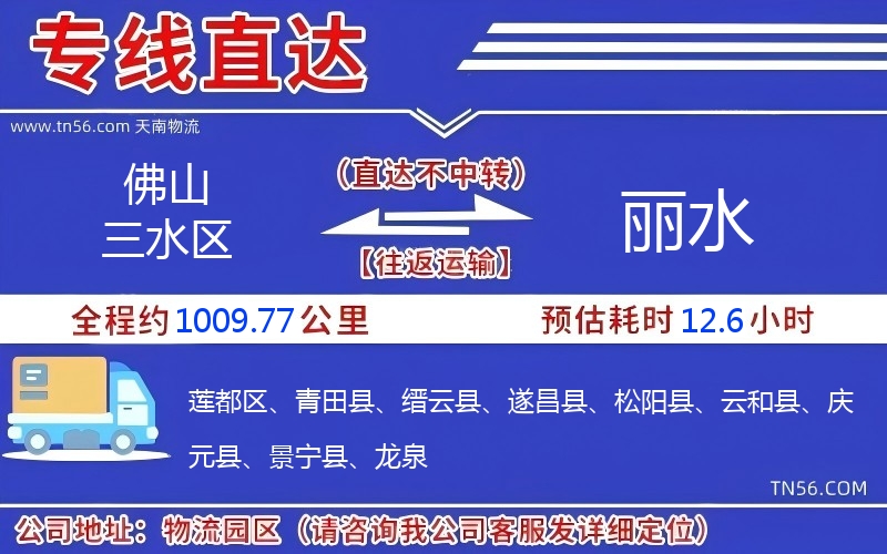 佛山三水區(qū)到麗水物流公司 佛山三水區(qū)到麗水物流公司