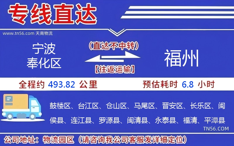 寧波奉化區到福州物流公司 寧波奉化區到福州物流公司