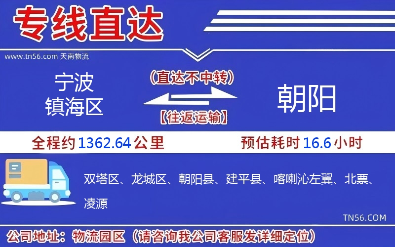 寧波鎮(zhèn)海區(qū)到朝陽物流公司