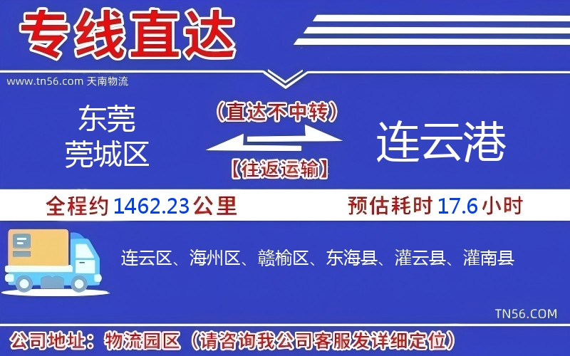 東莞莞城區到連云港物流公司