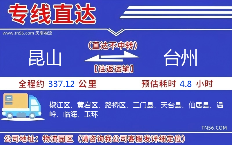 昆山到臺州物流公司 昆山到臺州物流公司