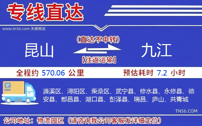 昆山到九江物流公司 昆山到九江物流公司