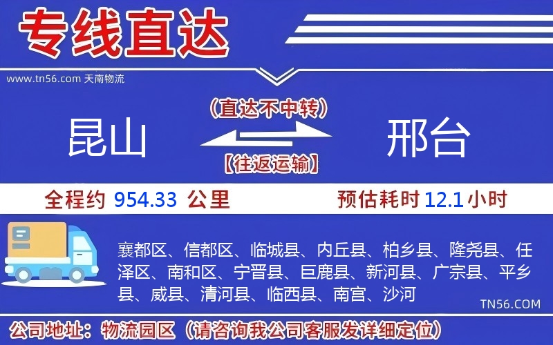 昆山到邢臺物流公司 昆山到邢臺物流公司