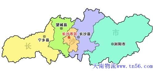東莞到長(zhǎng)沙市物流地圖